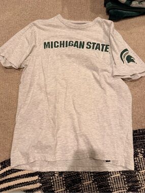 47 Brand Michigan State Gray Tee with Green Logo